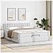 Struttura Letto Pouf con Materasso 200x200 cm Similpelle - Foto miniatura 4