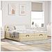 Struttura Letto Pouf con Materassi Crema 160x200 cm in Tessuto - Foto miniatura 4