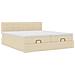 Struttura Letto Pouf con Materassi Crema 160x200 cm in Tessuto - Foto miniatura 7