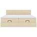 Struttura Letto Pouf con Materassi Crema 160x200 cm in Tessuto - Foto miniatura 8
