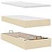 Struttura Letto Pouf con Materassi Crema 160x200 cm in Tessuto - Foto miniatura 9