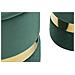 Set 2 Pouf Contenitore Sheffield In Velluto Verde Con Fascia Dorata Ø37x42 E Ø28x35 Cm - Foto miniatura 3