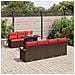 Set Divano da Giardino con cuscino 8 pcs Marrone polyrattan - Foto miniatura 3
