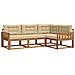 Set di divani da esterno con cuscino 4 pcs Naturale e Beige - Foto miniatura 1