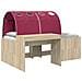 Letto alto per bambini con scrivania 3 pz Rovere Sonoma e Rosso - Foto miniatura 1
