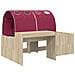 Letto alto per bambini con scrivania 3 pz Rovere Sonoma e Rosso - Foto miniatura 3