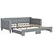 Divano Letto con Letto Estraibile Grigio Chiaro 100x190 Tessuto - Foto miniatura 1