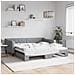 Divano Letto con Letto Estraibile Grigio Chiaro 100x190 Tessuto - Foto miniatura 2