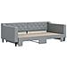 Divano Letto con Letto Estraibile Grigio Chiaro 100x190 Tessuto - Foto miniatura 3
