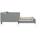 Divano Letto con Letto Estraibile Grigio Chiaro 100x190 Tessuto - Foto miniatura 4