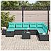 Set Divano da Giardino 9 pz Nero polyrattan - Foto miniatura 5
