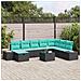 Set Divano da Giardino 9 pz Nero polyrattan - Foto miniatura 8