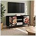 Mobile TV BORNE 102 x 33 x 51 cm Rovere Nero - Foto miniatura 2