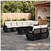 Set Divano da Giardino 9 pz Nero e Bianco Crema polyrattan - Foto miniatura 5
