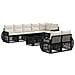 Set Divano da Giardino 9 pz Nero e Bianco Crema polyrattan - Foto miniatura 1