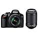 D3200 Nero Kit 18-55 VR + 55-200 VR + SD Lexar 8 GB Sensore CMOS Risoluzione 24,2 Mpx Display 3" Filmati Full HD - Foto miniatura 1