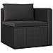 Set Divani Da Giardino 4 Pz Con Cuscini In Polyrattan Nero - Foto miniatura 5