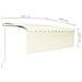 Tenda Automatica Parasole Sensore Vento E Led 4x3m Crema - Foto miniatura 7