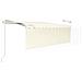 Tenda Automatica Parasole Sensore Vento E Led 4x3m Crema - Foto miniatura 8