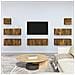 Set Di Mobili Porta Tv 7 Pz Rovere Fumo In Legno Multistrato - Foto miniatura 1