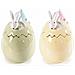 Barattoli Da Cucina In Ceramica A Forma Di Uovo Con Coniglietti Per Biscotti, Spezie, Alimenti Idea Regalo Pasqua, Primavera Set Da 2 - Foto miniatura 1
