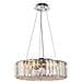 Lampadario Contemporaneo Recinto Metallo Cromo 6 Luci Diffusori Vetro Trasp. - Foto miniatura 1