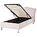 Letto Singolo Contenitore Velluto Rosa Pastello 90 X 200 Cm Metz - Foto miniatura 3