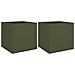 Fioriere 2 pz Verde Oliva 49x47x46 cm in Acciaio - Foto miniatura 1