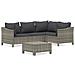 Set Divani da Giardino 5 pz con Cuscini in Polyrattan Grigio - Foto miniatura 1