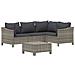 Set Divani da Giardino 5 pz con Cuscini in Polyrattan Grigio - Foto miniatura 2