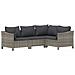 Set Divani da Giardino 5 pz con Cuscini in Polyrattan Grigio - Foto miniatura 4