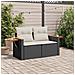 Divano Da Giardino Con Cuscini A 2 Posti Nero In Polyrattan - Foto miniatura 2
