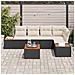 Set Divano da Giardino di 6 Pezzi con Cuscini Nero Polyrattan Acacia - Foto miniatura 3