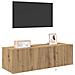 Mobile TV con luci LED Rovere Artigianale 100x35x31 cm - Foto miniatura 4