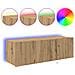 Mobile TV con luci LED Rovere Artigianale 100x35x31 cm - Foto miniatura 9