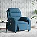Poltrona Massaggiante Reclinabile Elettrica Blu in Velluto - Foto miniatura 2