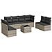 Set Divano da Giardino 9pz con Cuscini Grigio Chiaro Polyrattan - Foto miniatura 1