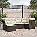 Set Divano da Giardino 6 pz con Cuscini Marrone in Polyrattan - Foto miniatura 2