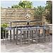 Set Bar da Giardino 11 pz con Cuscini in Polyrattan Grigio - Foto miniatura 2