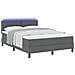 Letto a Box Spring con Materasso e LED Grigio Scuro 160x200 cm Tessuto - Foto miniatura 1