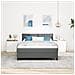 Letto a Box Spring con Materasso e LED Grigio Scuro 160x200 cm Tessuto - Foto miniatura 5