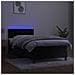 Letto a Molle con Materasso e LED Nero 100x200 cm in Velluto - Foto miniatura 4