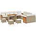 Set Divano da Giardino 14 pcs Beige e Crema 110 x 55 x 71 cm - Foto miniatura 1