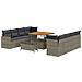 Set Divano da Giardino con cuscino 11 pcs Grigio Poly Rattan - Foto miniatura 1