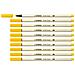 Pen 68 brush - Pennarello Premium con punta a pennello - Confezione da 10 - Giallo Limone - Foto miniatura 1