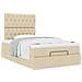 Struttura Letto Pouf con Materasso Crema 120x200 cm in Tessuto - Foto miniatura 4