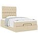 Struttura Letto Pouf con Materasso Crema 120x200 cm in Tessuto - Foto miniatura 5