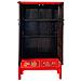 Armadio In Legno Dipinto A Mano, 2 Porte E 2 Cassetti, Rosso 100x57x183 - Foto miniatura 3