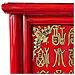 Armadio In Legno Dipinto A Mano, 2 Porte E 2 Cassetti, Rosso 100x57x183 - Foto miniatura 5