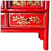 Armadio In Legno Dipinto A Mano, 2 Porte E 2 Cassetti, Rosso 100x57x183 - Foto miniatura 6